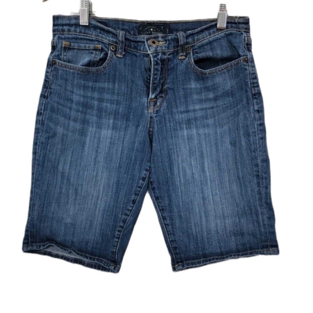 Lucky Brand Womens Denim The Bermuda Shorts Jeans 4/27 High Rise Medium Wash